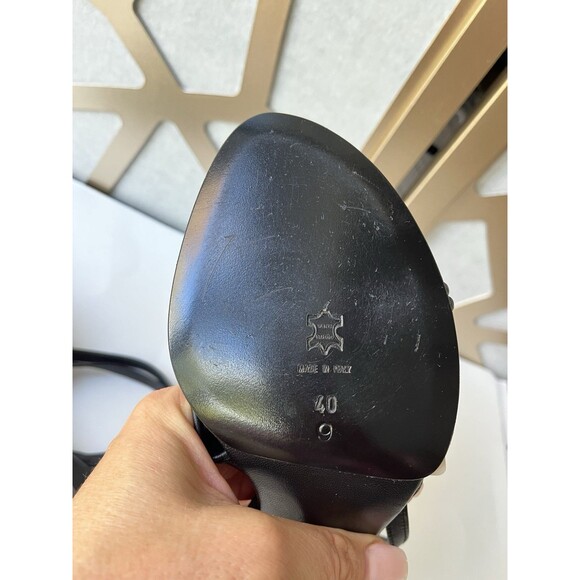 New Keuyluan Black Soft Leather High Heels Shoes Sandals Made Italy Sz 40 Us 9 - Picture 9 of 10